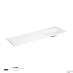 Clou Hammock Wastafelblad Enkele Waskom Rechts 160cm Compositie 17 Aluite Mat Wit