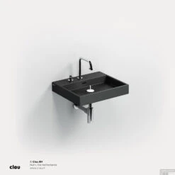 Wastafel Clou Wash Me 50x42x8 Cm Keramiek Mat Zwart