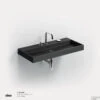 Wastafel Clou Wash Me 90x42x8 Cm Keramiek Mat Zwart