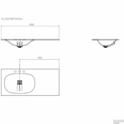 Clou Hammock Wastafelblad Enkele Waskom Links 110cm Aluite Mat Wit -Duravit Verkoop clou hammock wastafelblad enkele waskom links 110cm aluite tech