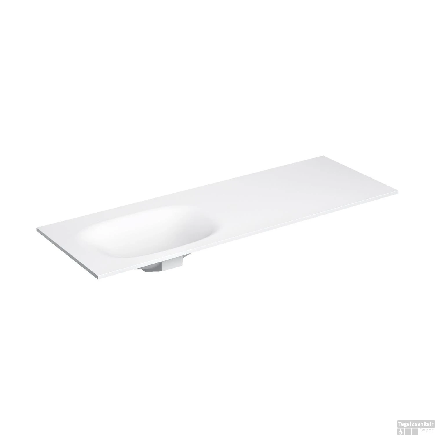 Clou Hammock Wastafelblad Enkele Waskom Links 150cm Compositie 14 Aluite Mat Wit