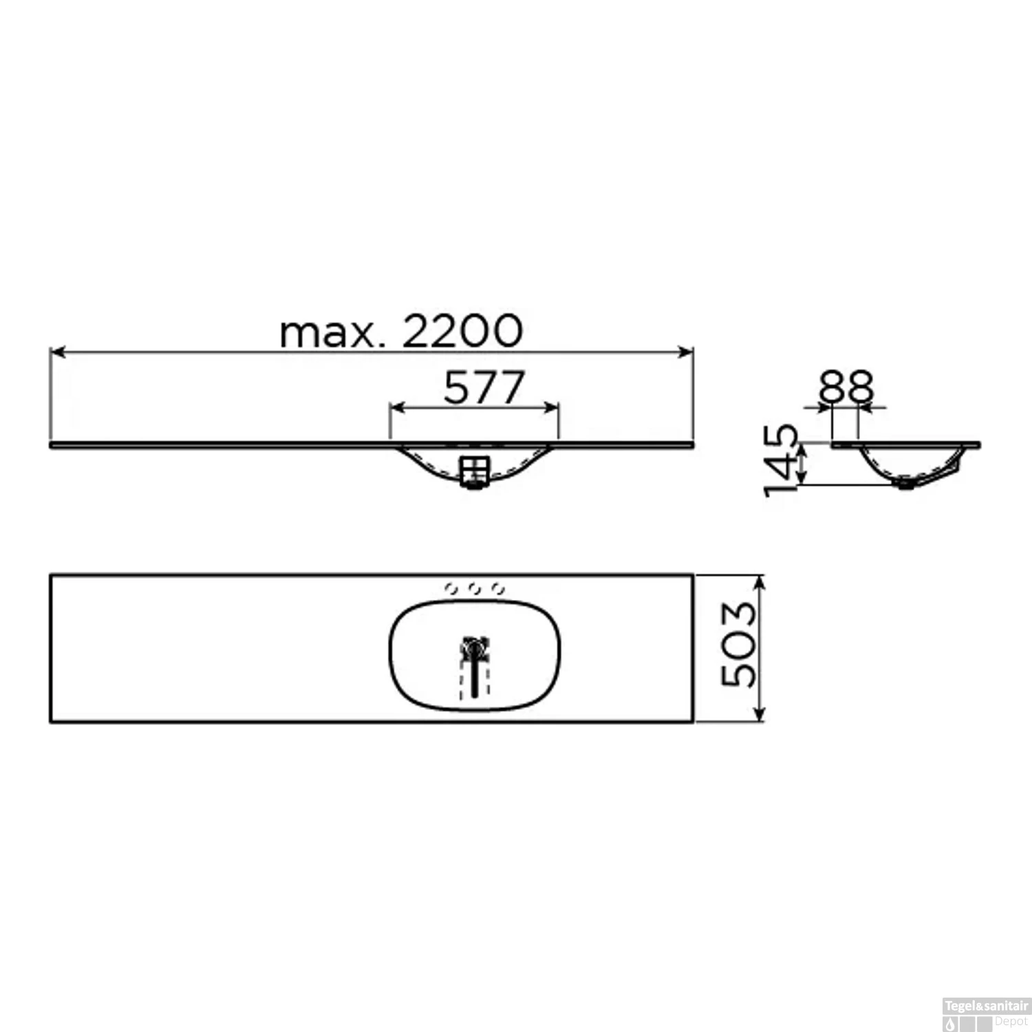 Clou Hammock Wastafelblad Enkele Waskom Rechts 160cm Compositie 17 Aluite Mat Wit 2 Clou Hammock Wastafelblad Enkele Waskom Rechts 160cm Compositie 17 Aluite Mat Wit - Afbeelding 2