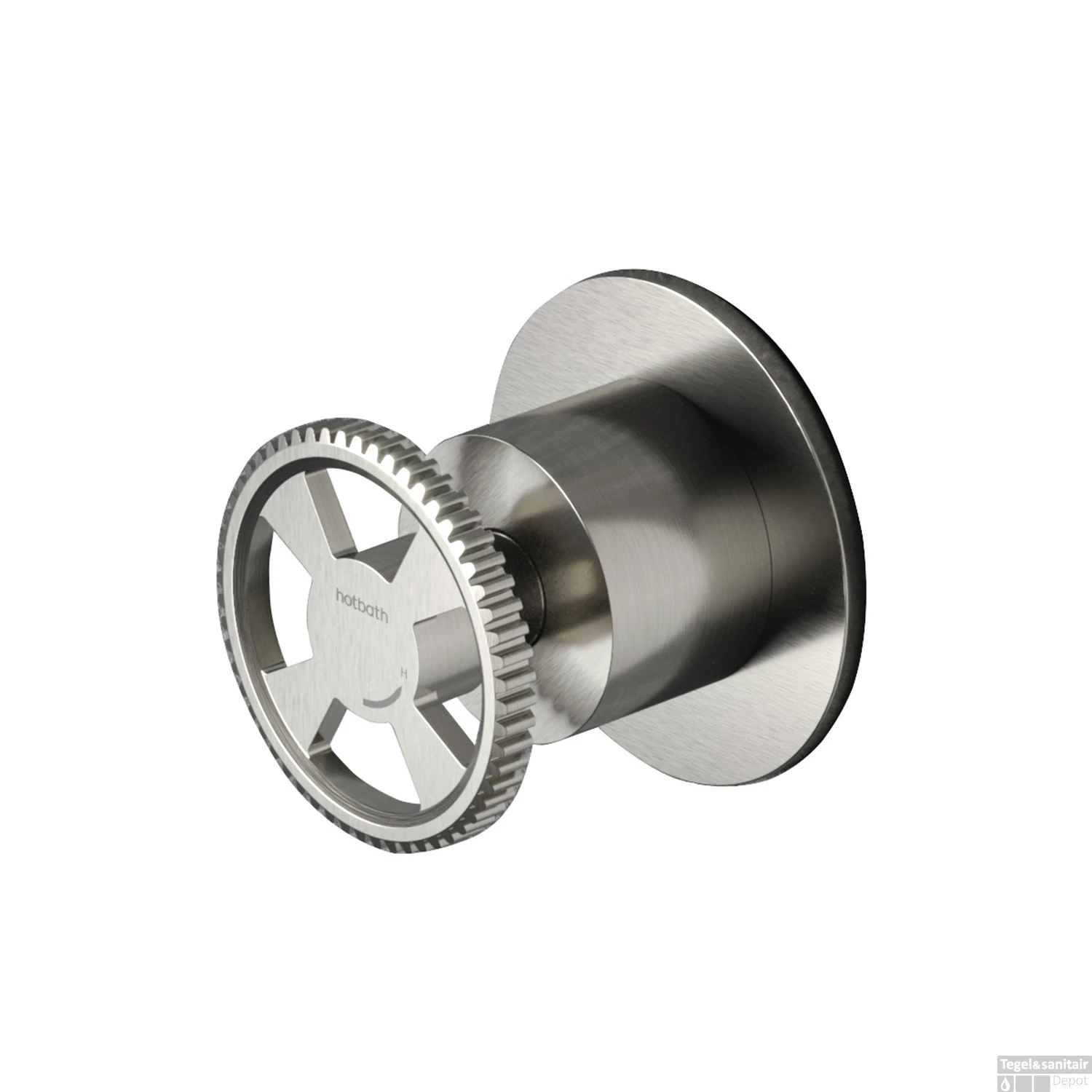 Inbouw Stopkraan Hotbath Cobber @Work Warm Geborsteld Nikkel (excl. Inbouwdeel) - Afbeelding 2