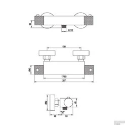 Douchekraan Brauer Gunmetal Carving Opbouw Thermostatisch Geborsteld Gunmetal -Duravit Verkoop douchekraan brauer gunmetal carving opbouw thermostatisch geborsteld gunmetal tec
