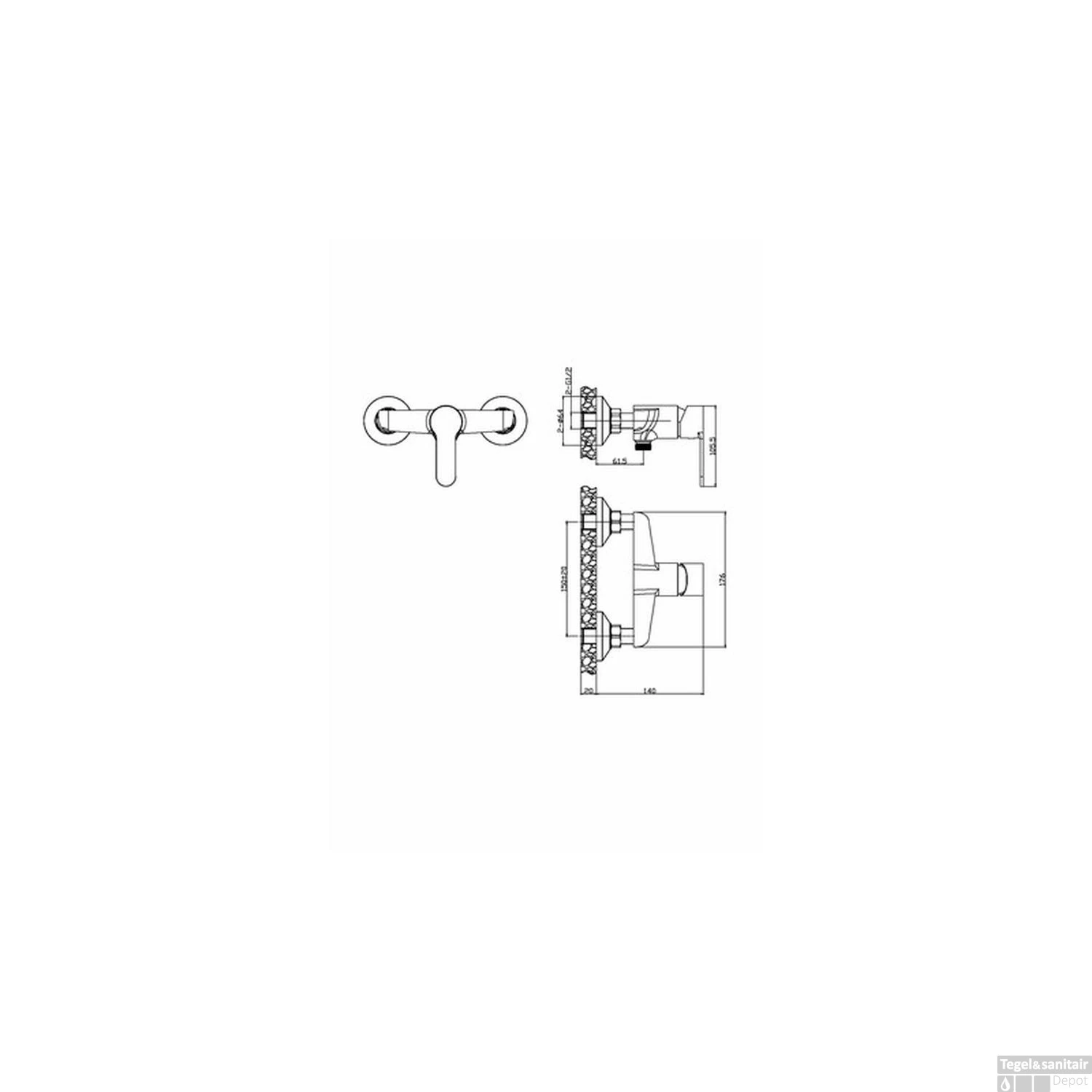 Douchekraan Go By Van Marcke Cocoon Black Opbouw Mengkraan Mat Zwart - Afbeelding 2