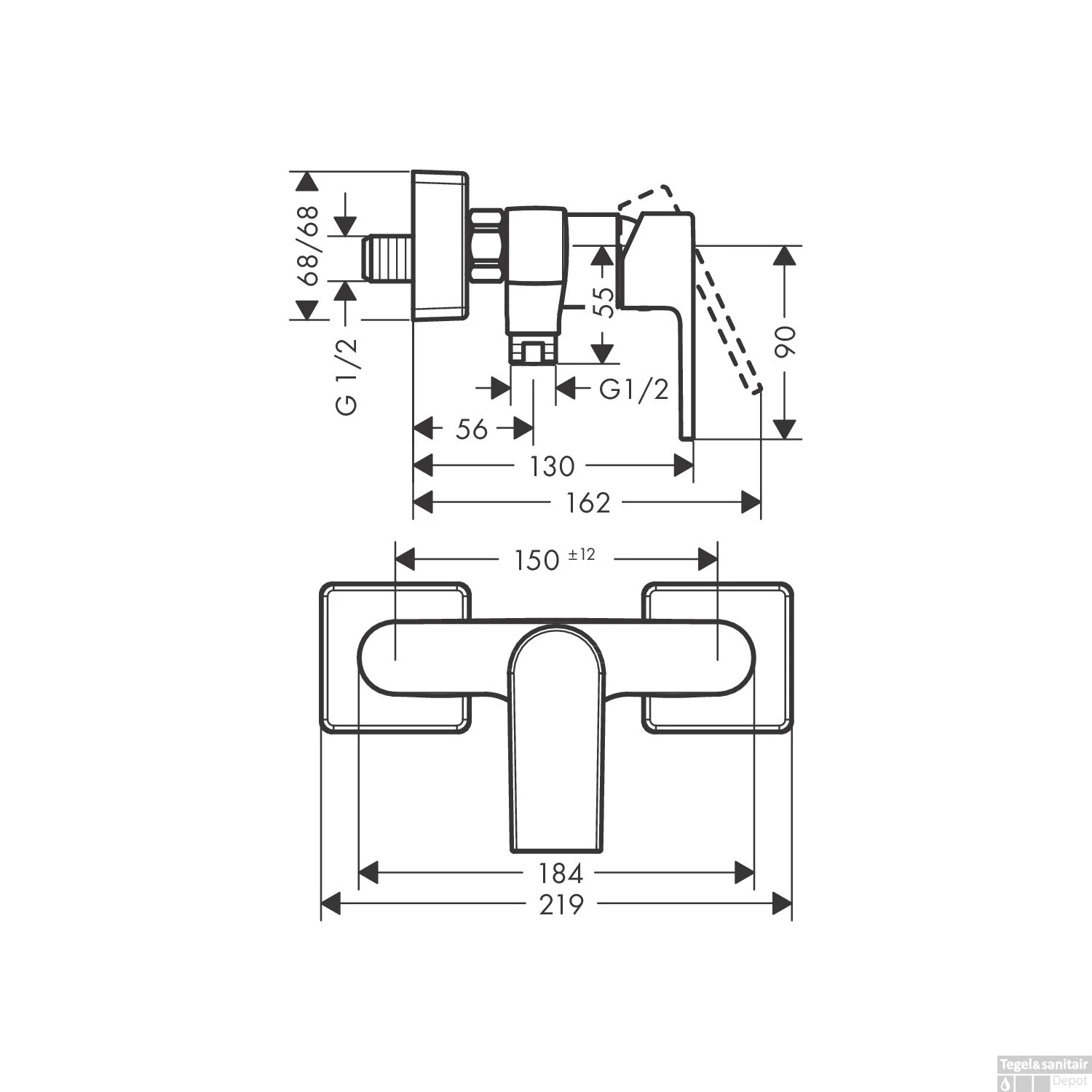 Douchekraan Hansgrohe Vernis Shape Eengreeps Met 2 Flow Rates Chroom 2 Douchekraan Hansgrohe Vernis Shape Eengreeps Met 2 Flow Rates Chroom - Afbeelding 2