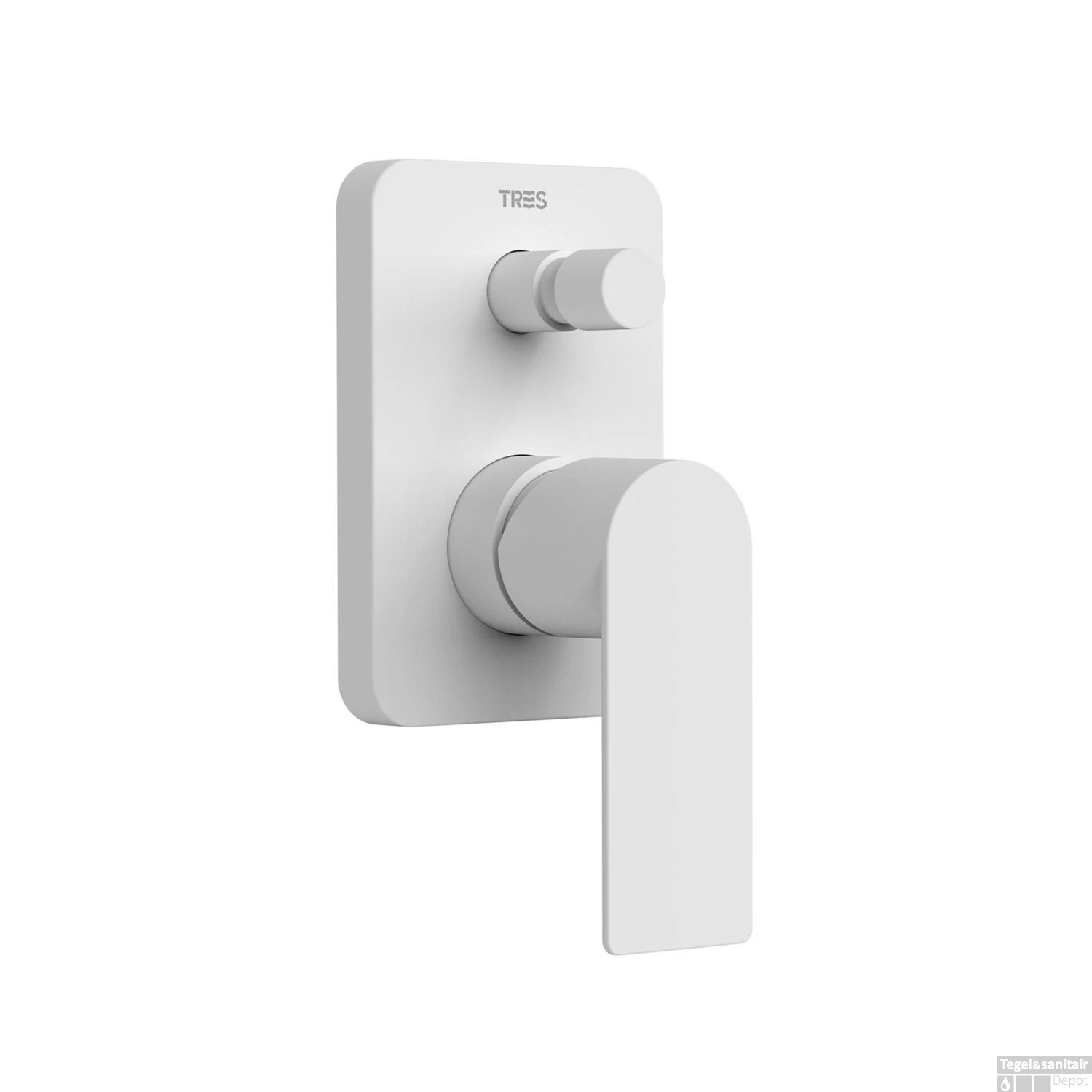 Douchekraan Inbouw Tres Loft Colors 1-Hendel Met Omstel Mat Wit 1 Douchekraan Inbouw Tres Loft Colors 1-Hendel Met Omstel Mat Wit