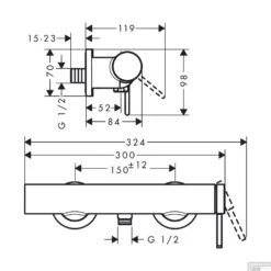 Douchekraan Opbouw Finoris HansGrohe Eengreeps Chroom -Duravit Verkoop douchekraan opbouw finoris hansgrohe eengreeps tech