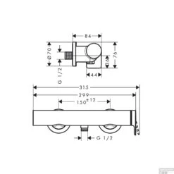 Douchekraan Opbouw HansGrohe Vivenis Eengreeps Mat Zwart -Duravit Verkoop douchekraan opbouw hansgrohe vivenis eengreeps tech 1