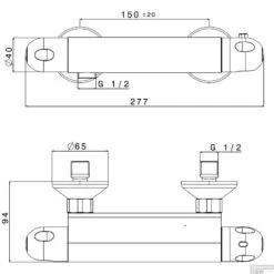Tegeldepot Woonwinkel -Duravit Verkoop douchekraan thermostatisch plieger luzon hoh 15 cm chroom tech