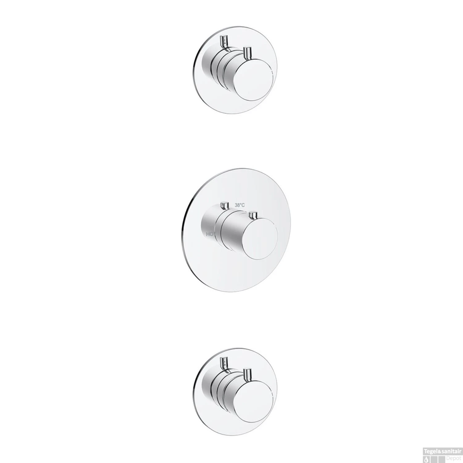 Douchekraan Wiesbaden Dreams Inbouw Met 2 Stopkranen Chroom - Afbeelding 2