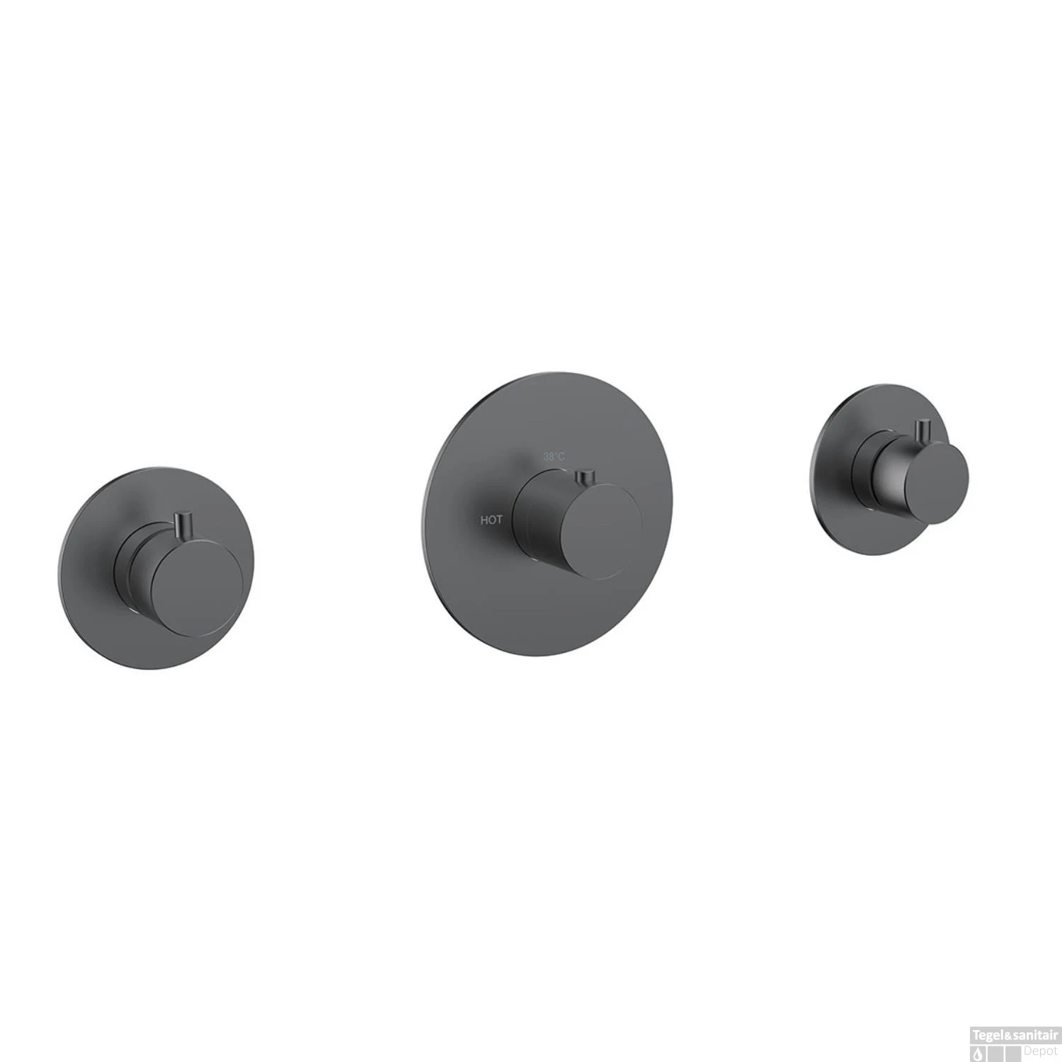 Douchekraan Wiesbaden Dreams Inbouw Met 2 Stopkranen Gunmetal - Afbeelding 2