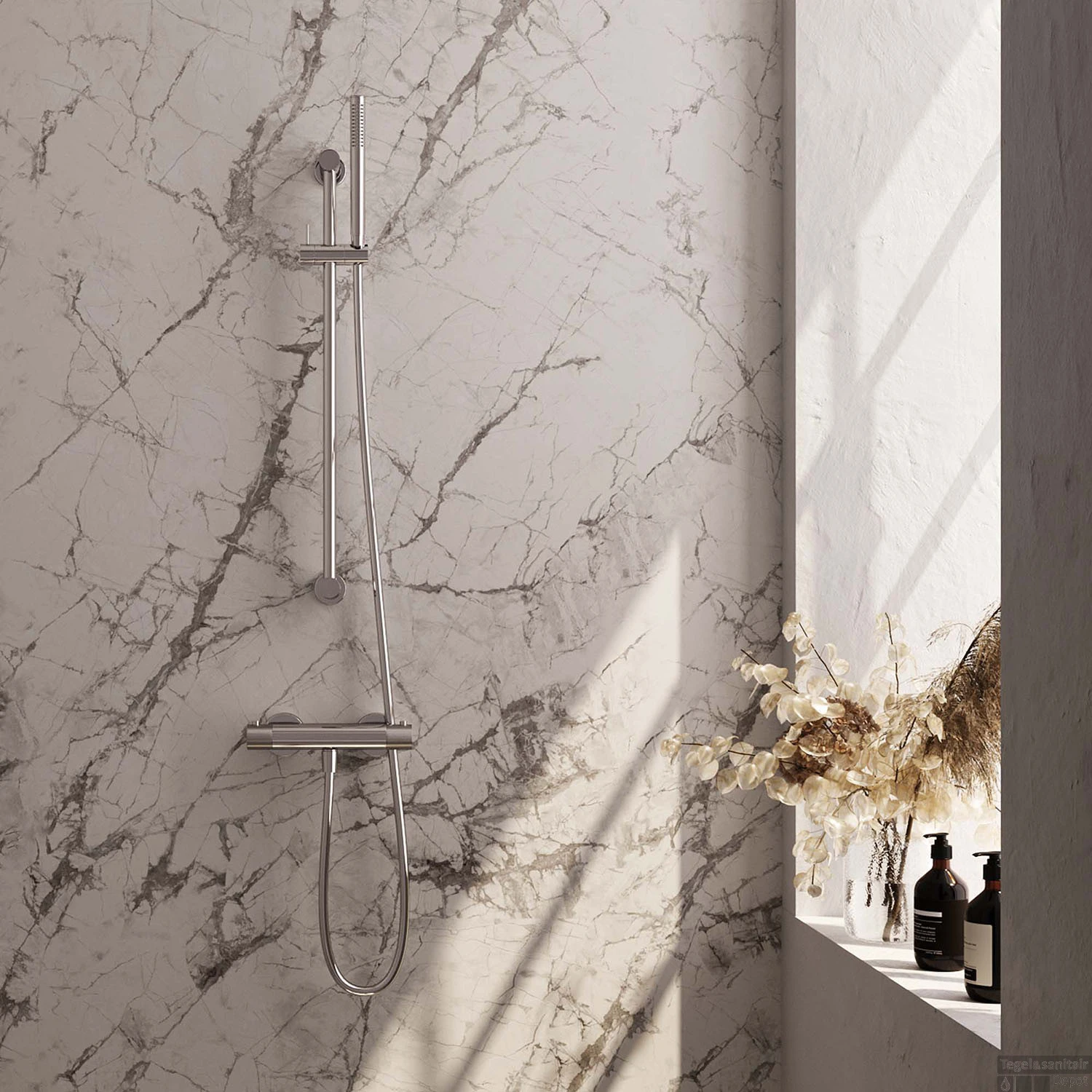 Douchekraanset Brauer Chrome Carving Opbouw Met Glijstang En Staafhanddouche Chroom 1 Douchekraanset Brauer Chrome Carving Opbouw Met Glijstang En Staafhanddouche Chroom