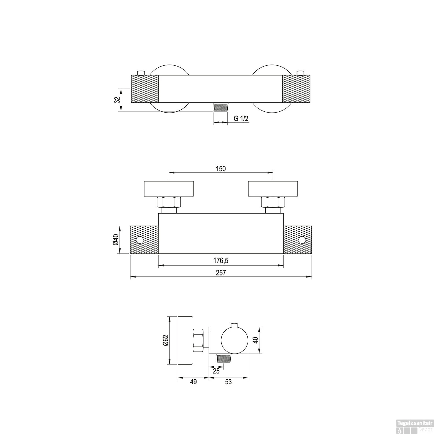 Douchekraanset Brauer Chrome Carving Opbouw Met Glijstang En Staafhanddouche Chroom 9 Douchekraanset Brauer Chrome Carving Opbouw Met Glijstang En Staafhanddouche Chroom - Afbeelding 9