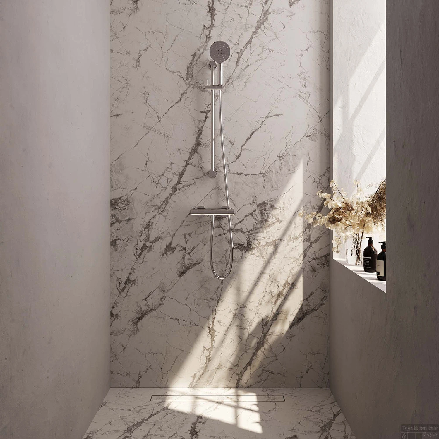 Douchekraanset Brauer Chrome Edition Opbouw Met Glijstang En Ronde Handdouche Chroom 2 Douchekraanset Brauer Chrome Edition Opbouw Met Glijstang En Ronde Handdouche Chroom - Afbeelding 2