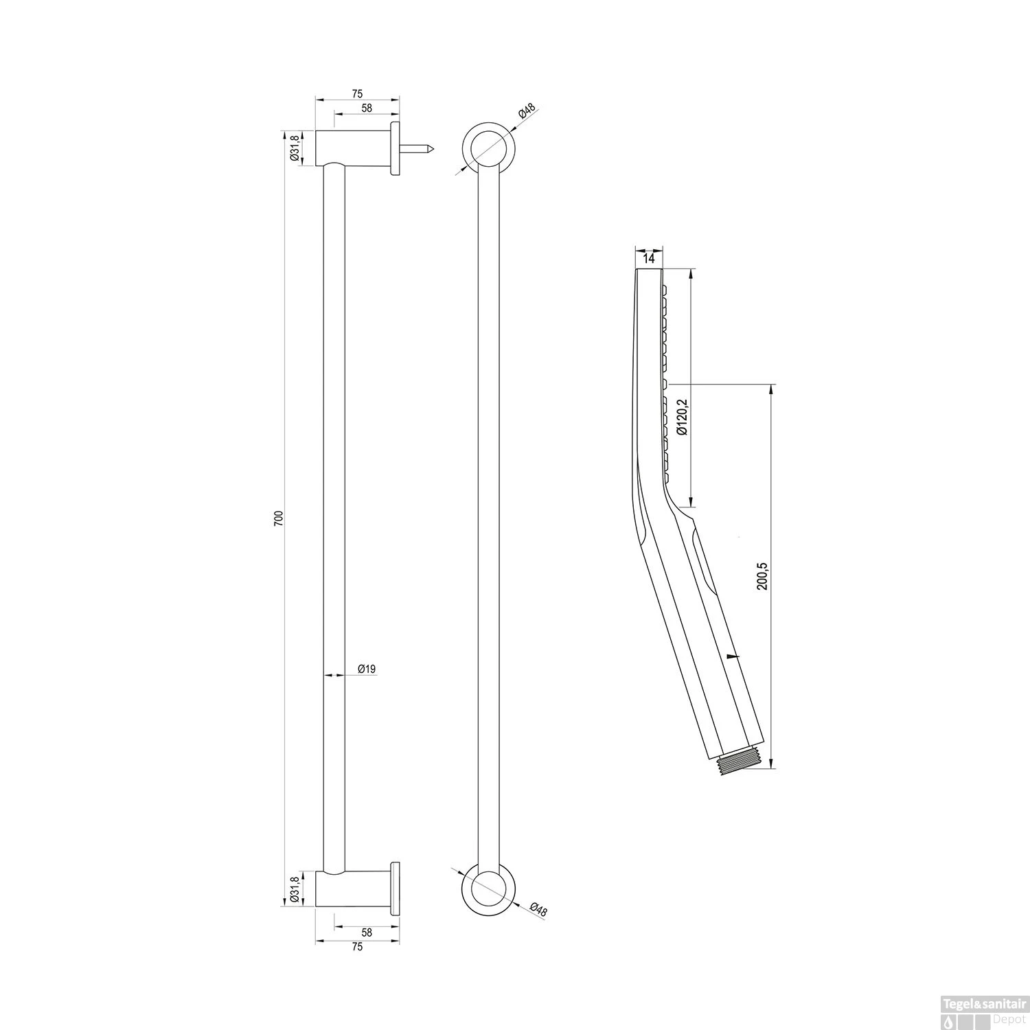 Douchekraanset Brauer Chrome Edition Opbouw Met Glijstang En Ronde Handdouche Chroom 8 Douchekraanset Brauer Chrome Edition Opbouw Met Glijstang En Ronde Handdouche Chroom - Afbeelding 8