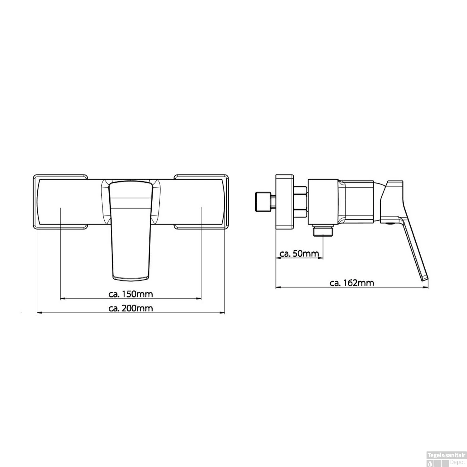 Douchemengkraan Schutte Stilo Chroom 2 Douchemengkraan Schutte Stilo Chroom - Afbeelding 2