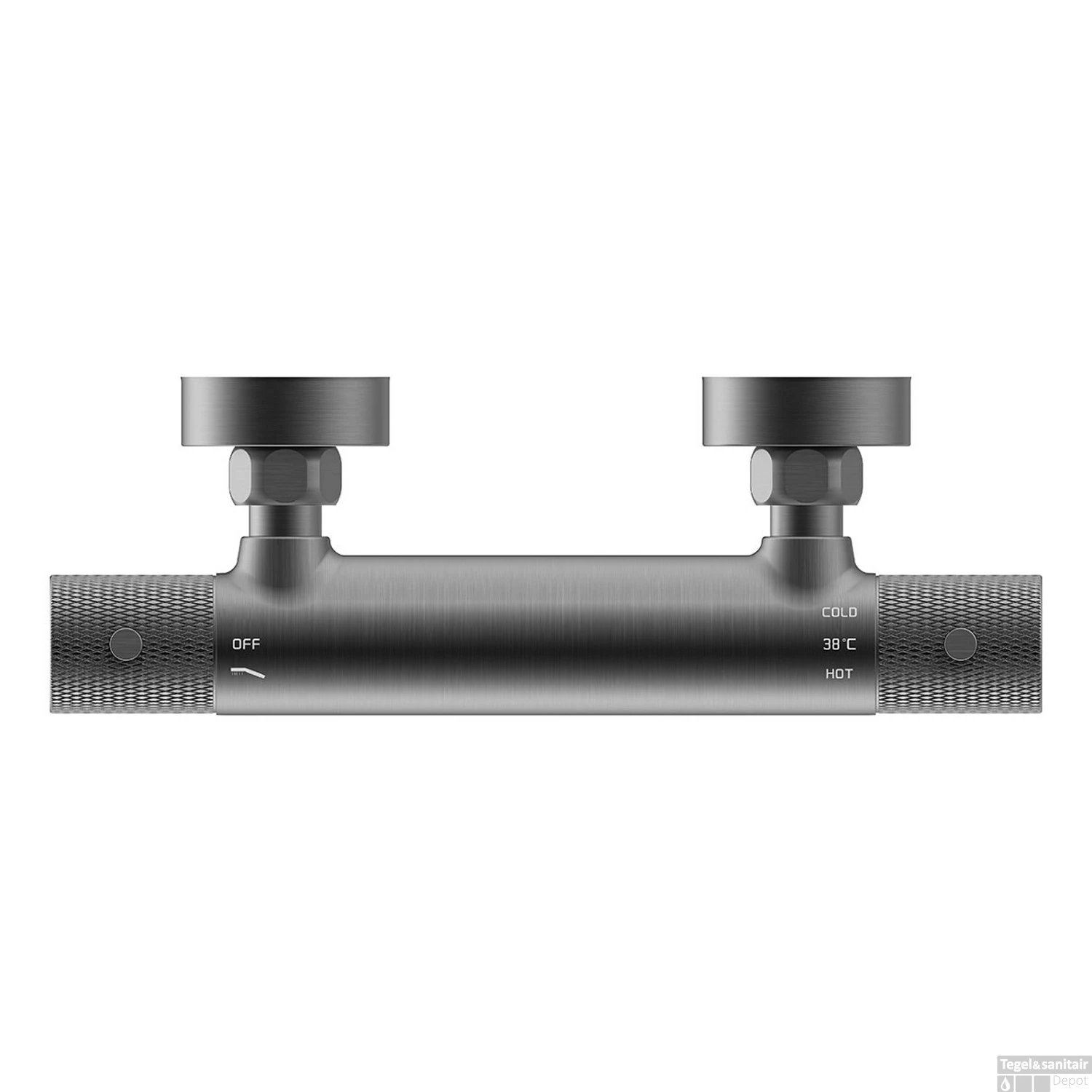 Douchemengkraan Thermostatisch Wiesbaden Ribbd Gunmetal 2 Douchemengkraan Thermostatisch Wiesbaden Ribbd Gunmetal - Afbeelding 2