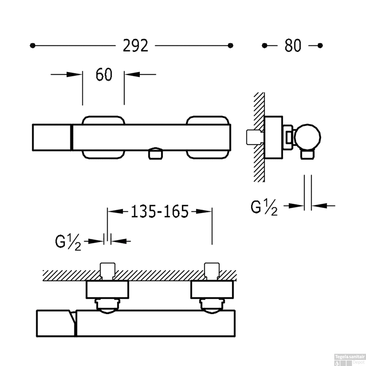 Douchemengkraan Tres Loft Colors Met Handdouche 29.2x8 Cm Rond RVS - Afbeelding 2