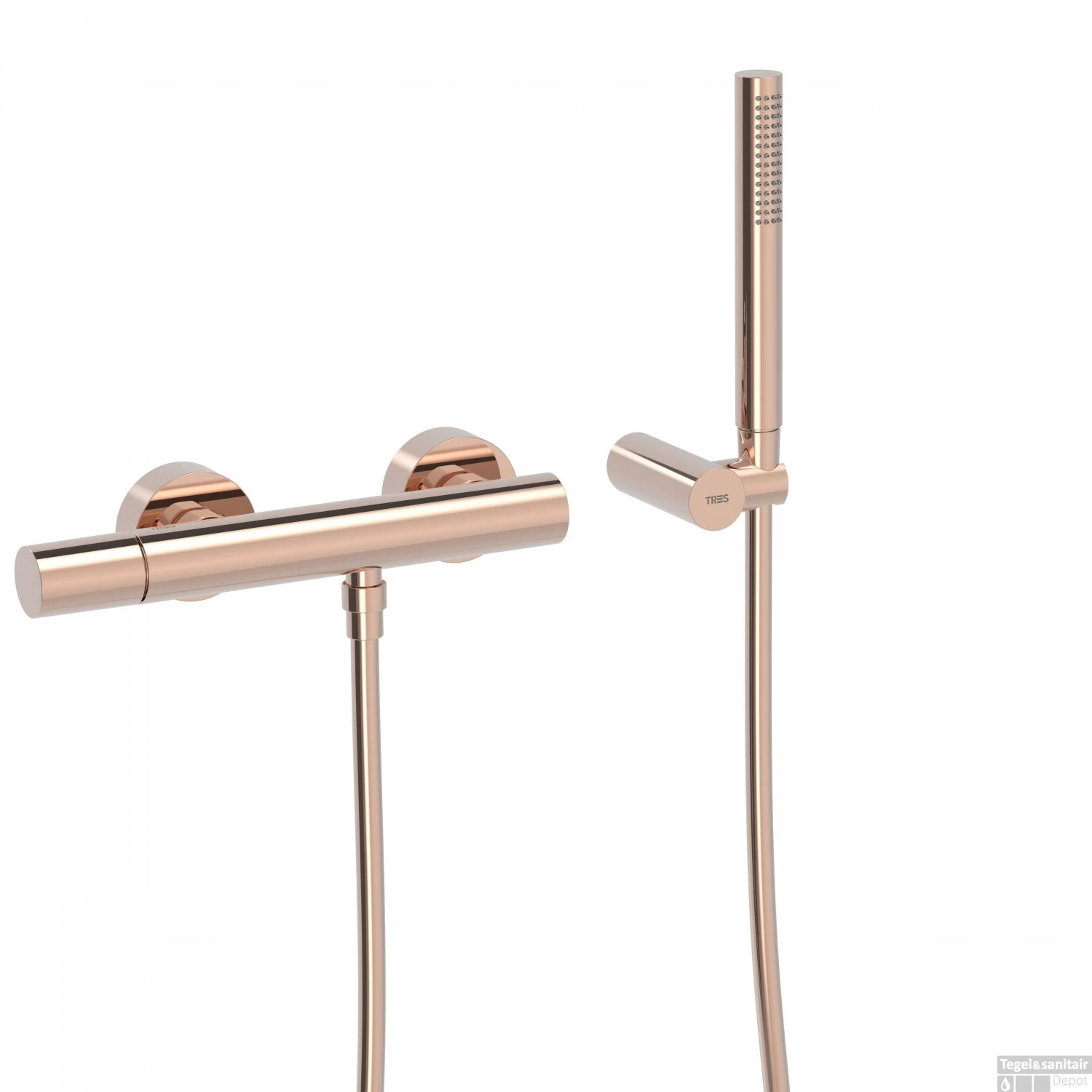 Douchemengkraan Tres Study Exclusive Rond 29 Cm Met Staafhanddouche Rosé Goud 1 Douchemengkraan Tres Study Exclusive Rond 29 Cm Met Staafhanddouche Rosé Goud