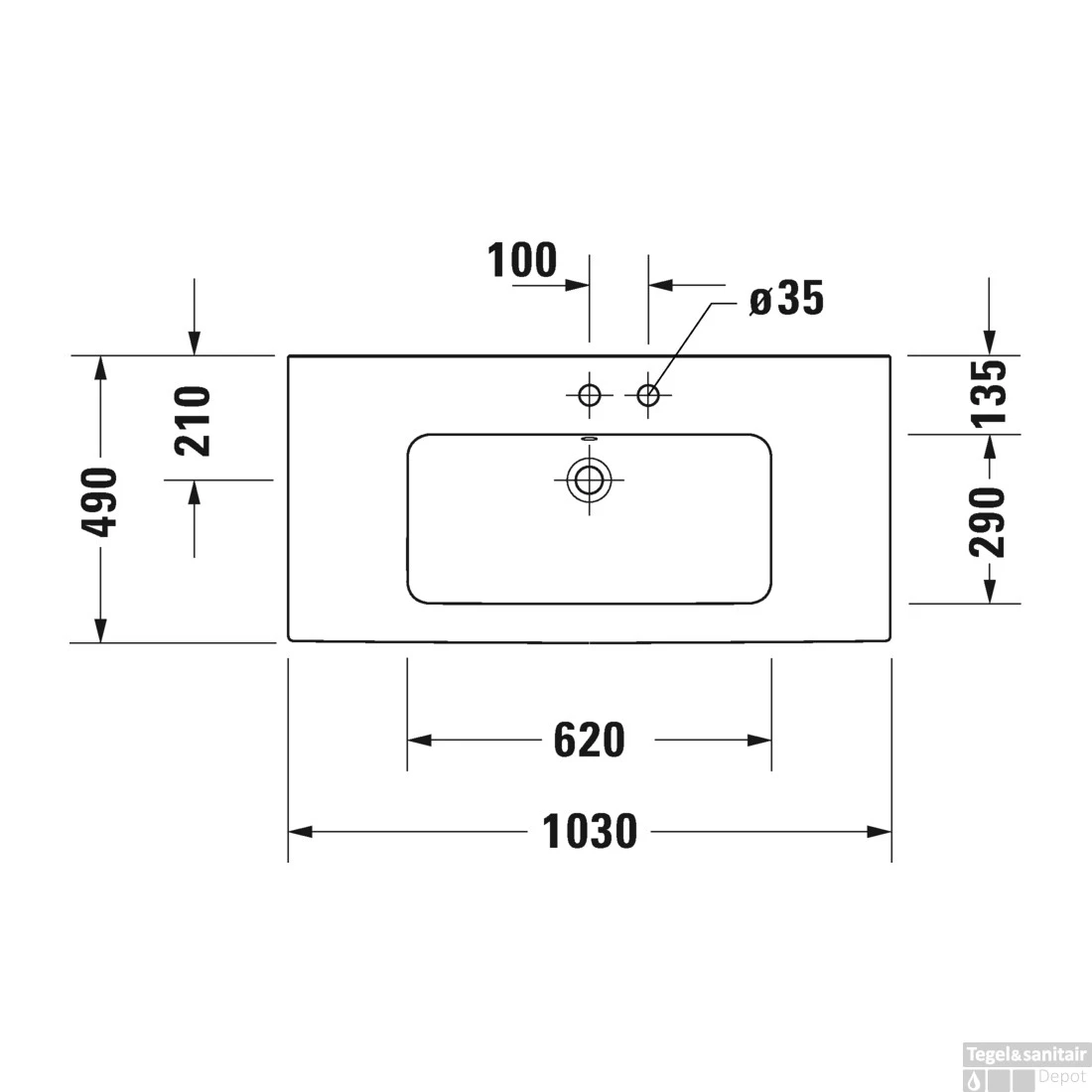 Duravit ME By Starck Meubelwastafel 103x49x17.5 Cm Keramiek Glanzend Wit 5 Duravit ME By Starck Meubelwastafel 103x49x17.5 Cm Keramiek Glanzend Wit - Afbeelding 5