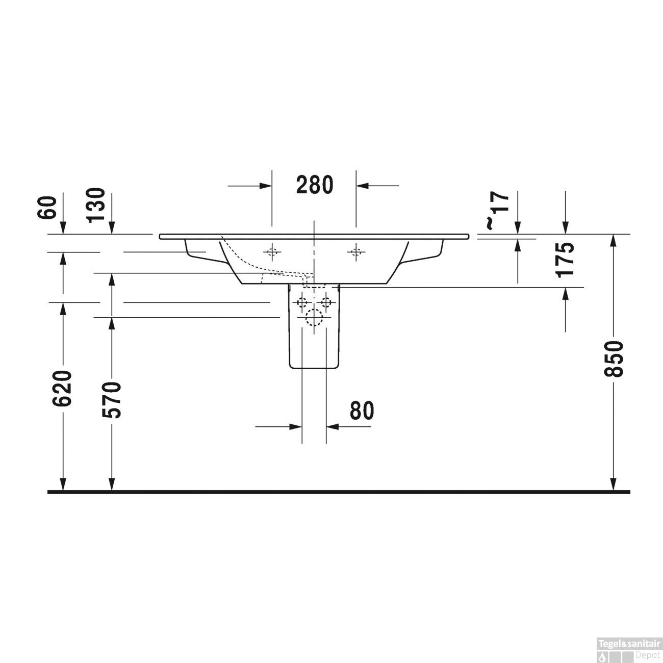 Duravit ME By Starck Meubelwastafel 103x49x17.5 Cm Keramiek Glanzend Wit 4 Duravit ME By Starck Meubelwastafel 103x49x17.5 Cm Keramiek Glanzend Wit - Afbeelding 4