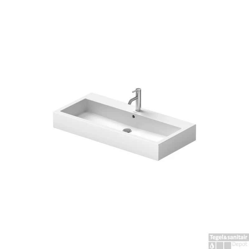 Duravit Vero Meubelwastafel 1 Kraangat 100x47x17.5 Cm Rechthoek Keramiek Glanzend Wit