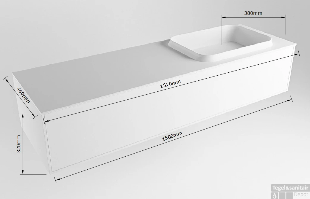 Badkamermeubelset Mondiaz Erin 150 Cm Met 1 Lade Met RIDGE Wastafel Rechts Urban Met 1 Kraangat Greeploos Mat Underlayment 7 Badkamermeubelset Mondiaz Erin 150 Cm Met 1 Lade Met RIDGE Wastafel Rechts Urban Met 1 Kraangat Greeploos Mat Underlayment - Afbeelding 7