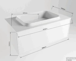 Badkamermeubelset Mondiaz Erin 80 Cm Met 1 Lade Met RIDGE Wastafel Midden Dark Grey Met 1 Kraangat Greeploos Mat Rust -Duravit Verkoop erin 80cm center 9438763227631