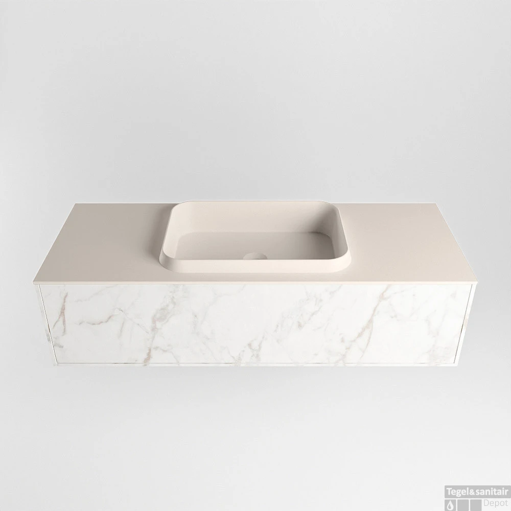 Badkamermeubelset Mondiaz Erin 120 Cm Met 1 Lade Met RIDGE Wastafel Midden Linen Met 1 Kraangat Greeploos Mat Carrara 6 Badkamermeubelset Mondiaz Erin 120 Cm Met 1 Lade Met RIDGE Wastafel Midden Linen Met 1 Kraangat Greeploos Mat Carrara - Afbeelding 6