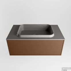 Badkamermeubelset Mondiaz Erin 80 Cm Met 1 Lade Met RIDGE Wastafel Midden Dark Grey Met 1 Kraangat Greeploos Mat Rust -Duravit Verkoop erin rust ridge dark grey google 3 0003