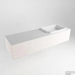 Badkamermeubelset Mondiaz Erin 150 Cm Met 1 Lade Met RIDGE Wastafel Rechts Talc Zonder Kraangaten Greeploos Mat Underlayment -Duravit Verkoop erin underlayment ridge talc google 1 0014