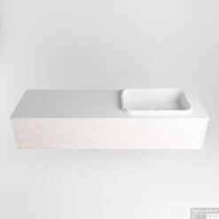 Badkamermeubelset Mondiaz Erin 150 Cm Met 1 Lade Met RIDGE Wastafel Rechts Talc Zonder Kraangaten Greeploos Mat Underlayment -Duravit Verkoop erin underlayment ridge talc google 3 0014