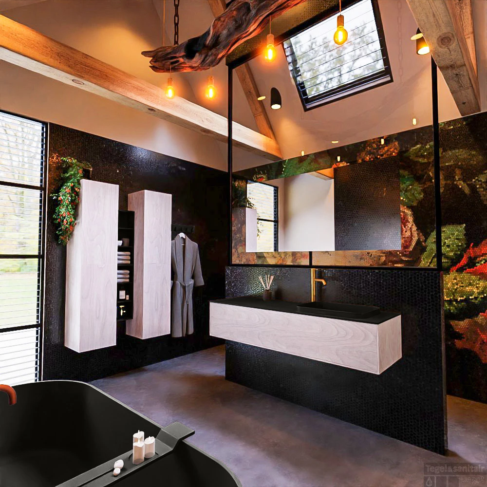 Badkamermeubelset Mondiaz Erin 150 Cm Met 1 Lade Met RIDGE Wastafel Rechts Urban Met 1 Kraangat Greeploos Mat Underlayment 2 Badkamermeubelset Mondiaz Erin 150 Cm Met 1 Lade Met RIDGE Wastafel Rechts Urban Met 1 Kraangat Greeploos Mat Underlayment - Afbeelding 2