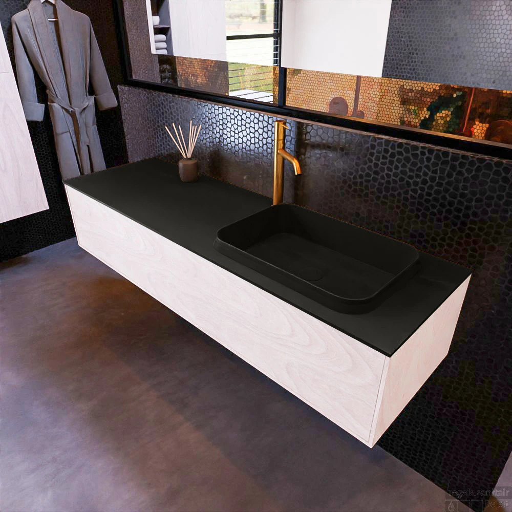 Badkamermeubelset Mondiaz Erin 150 Cm Met 1 Lade Met RIDGE Wastafel Rechts Urban Met 1 Kraangat Greeploos Mat Underlayment 3 Badkamermeubelset Mondiaz Erin 150 Cm Met 1 Lade Met RIDGE Wastafel Rechts Urban Met 1 Kraangat Greeploos Mat Underlayment - Afbeelding 3