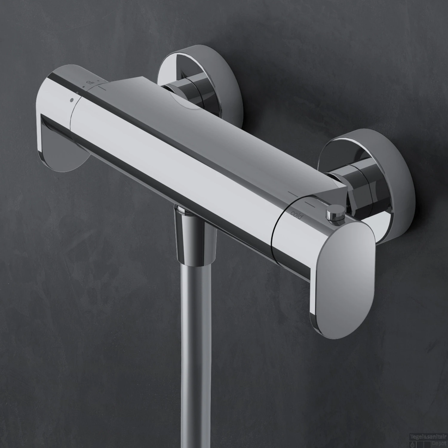 Douchethermostaat Hotbath Friendo Onderaansluiting 2-knop Chroom 1 Douchethermostaat Hotbath Friendo Onderaansluiting 2-knop Chroom