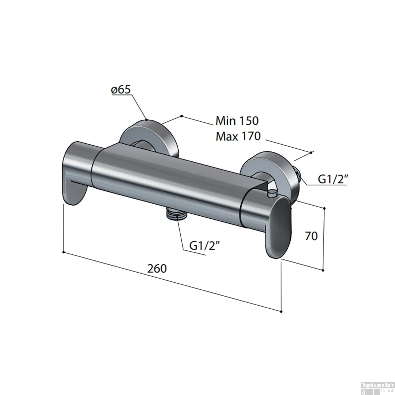 Douchethermostaat Hotbath Friendo Onderaansluiting 2-knop Chroom 3 Douchethermostaat Hotbath Friendo Onderaansluiting 2-knop Chroom - Afbeelding 3