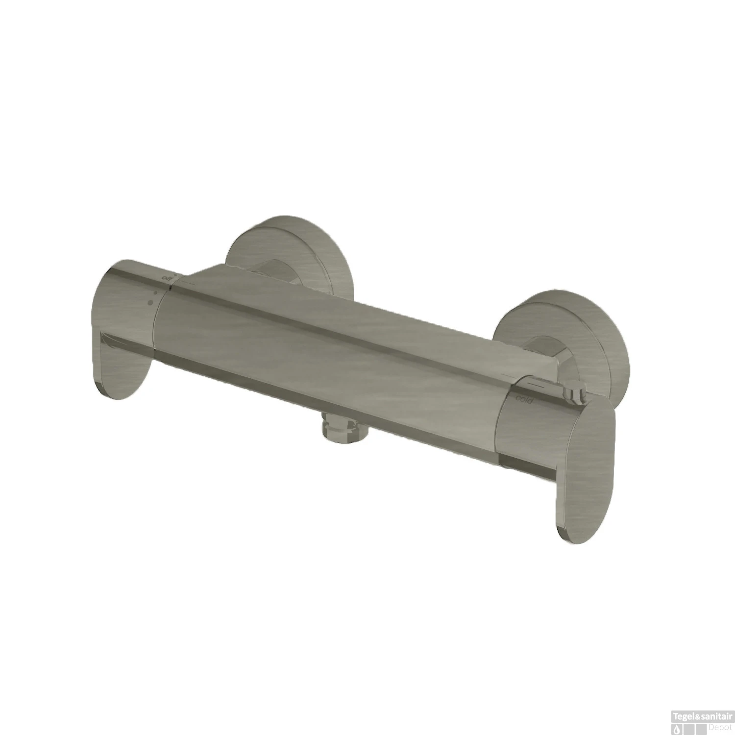 Douchethermostaat Hotbath Friendo Onderaansluiting 2-knop Geborsteld Nikkel