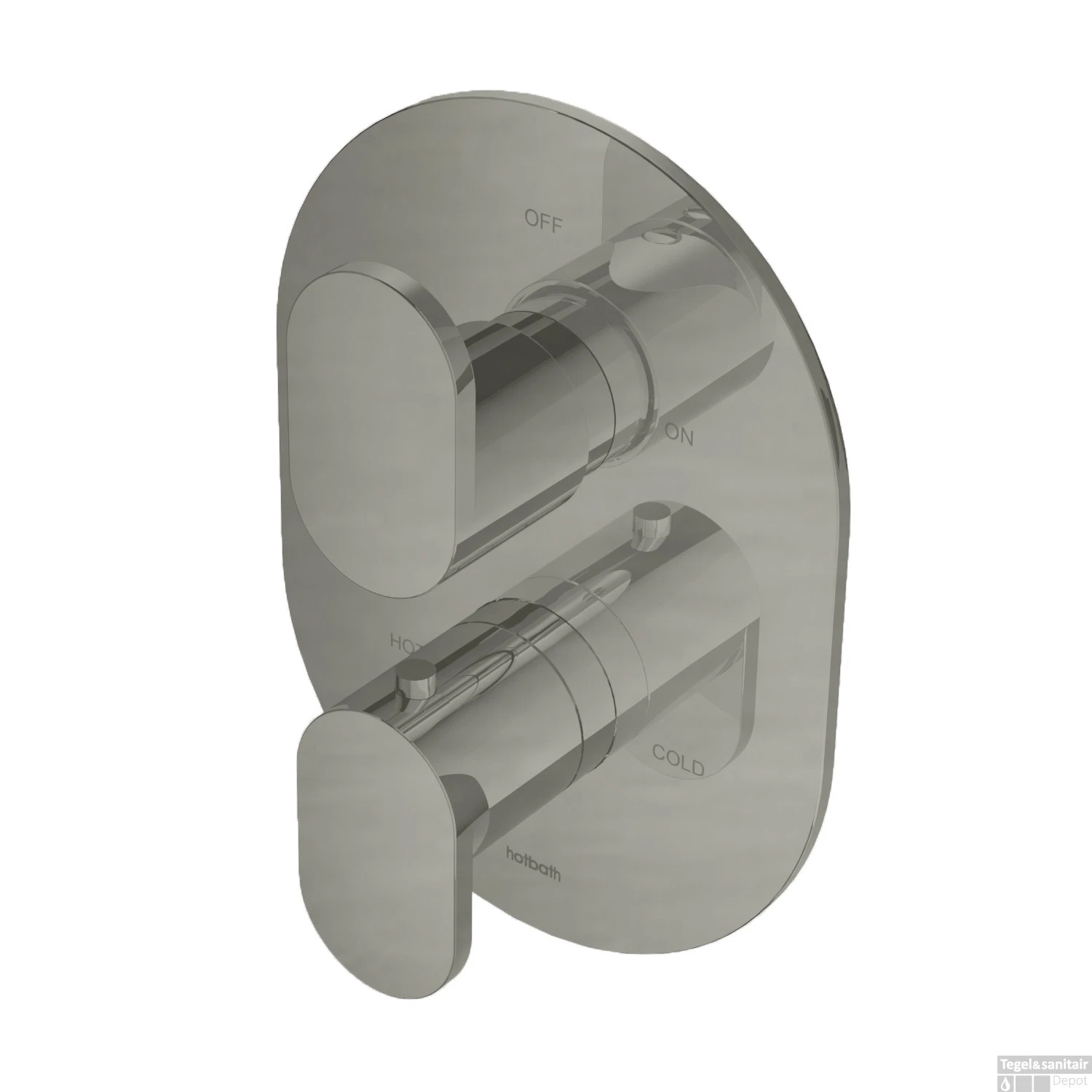 Inbouw Thermostaatkraan Hotbath Friendo 2-weg Geborsteld Nikkel 1 Inbouw Thermostaatkraan Hotbath Friendo 2-weg Geborsteld Nikkel