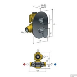 Inbouw Thermostaatkraan Hotbath Friendo 2-weg Geborsteld Nikkel 5 Inbouw Thermostaatkraan Hotbath Friendo 2-weg Geborsteld Nikkel -Duravit Verkoop f009gn inbouw thermostaatkraan hotbath friendo 2 weg geborsteld nikkel tech 1