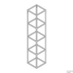 Kolomkast Industrieel BWS Frame 170x35x35 Cm Mat Zwart Aluminium (glanzend Witte Inlayers Optioneel) -Duravit Verkoop fra129098 lp 190225 1