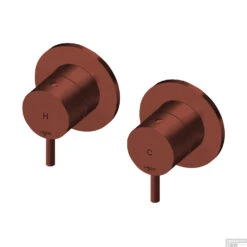 Inbouw Stopkraan Lagoo Garda Hendel Rond 7 Cm Messing Geborsteld Koper (Warm)