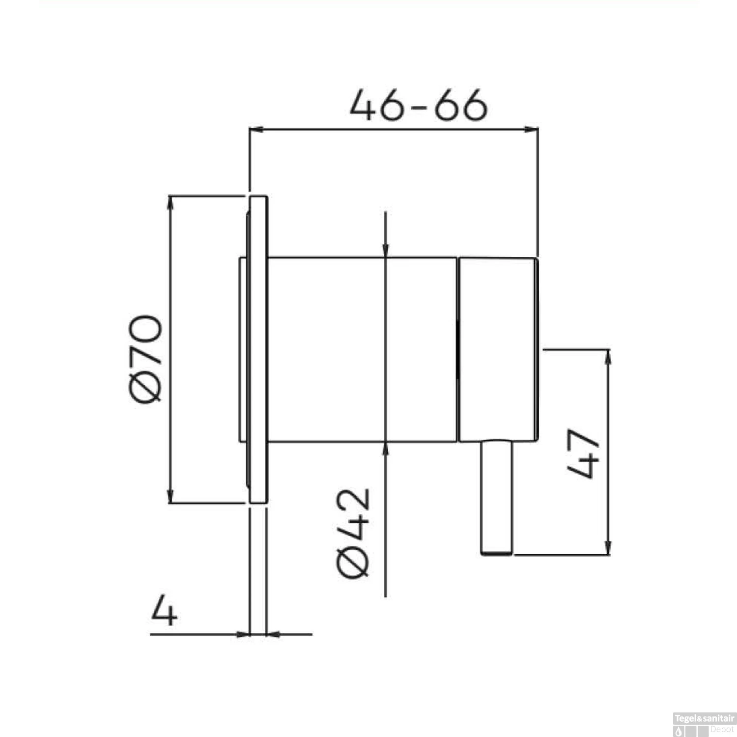 Inbouw 2-weg Omstel Lagoo Garda Hendel Chroom 2 Inbouw 2-weg Omstel Lagoo Garda Hendel Chroom - Afbeelding 2