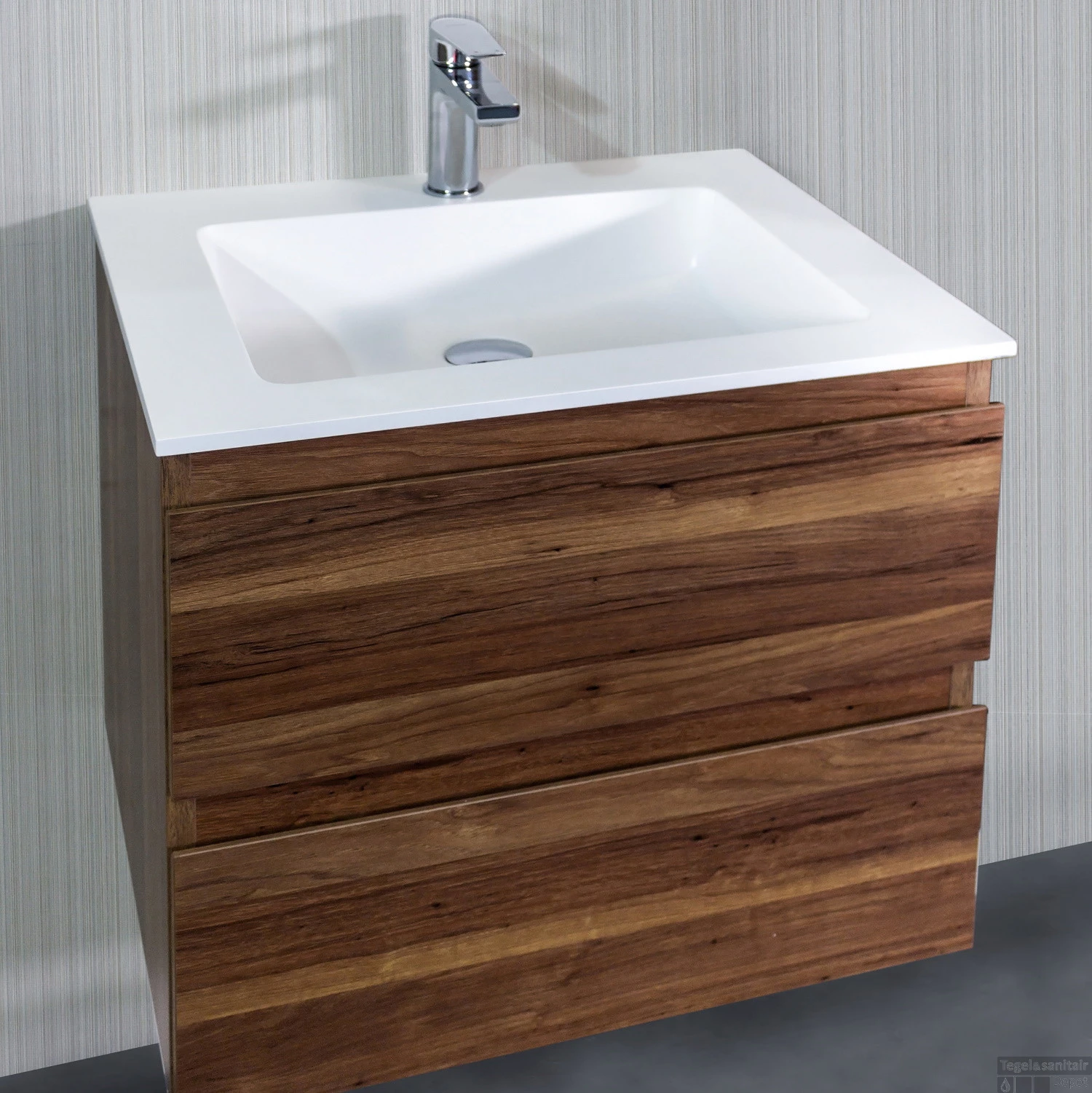 Badkamermeubelset Boss & Wessing Sally 100 Cm Twee Soft-Close Lades Eiken 2 Badkamermeubelset Boss & Wessing Sally 100 Cm Twee Soft-Close Lades Eiken - Afbeelding 2