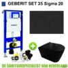 Geberit UP320 Toiletset Set35 Civita Black Rimless Met Sigma 20 Matzwarte Drukplaat