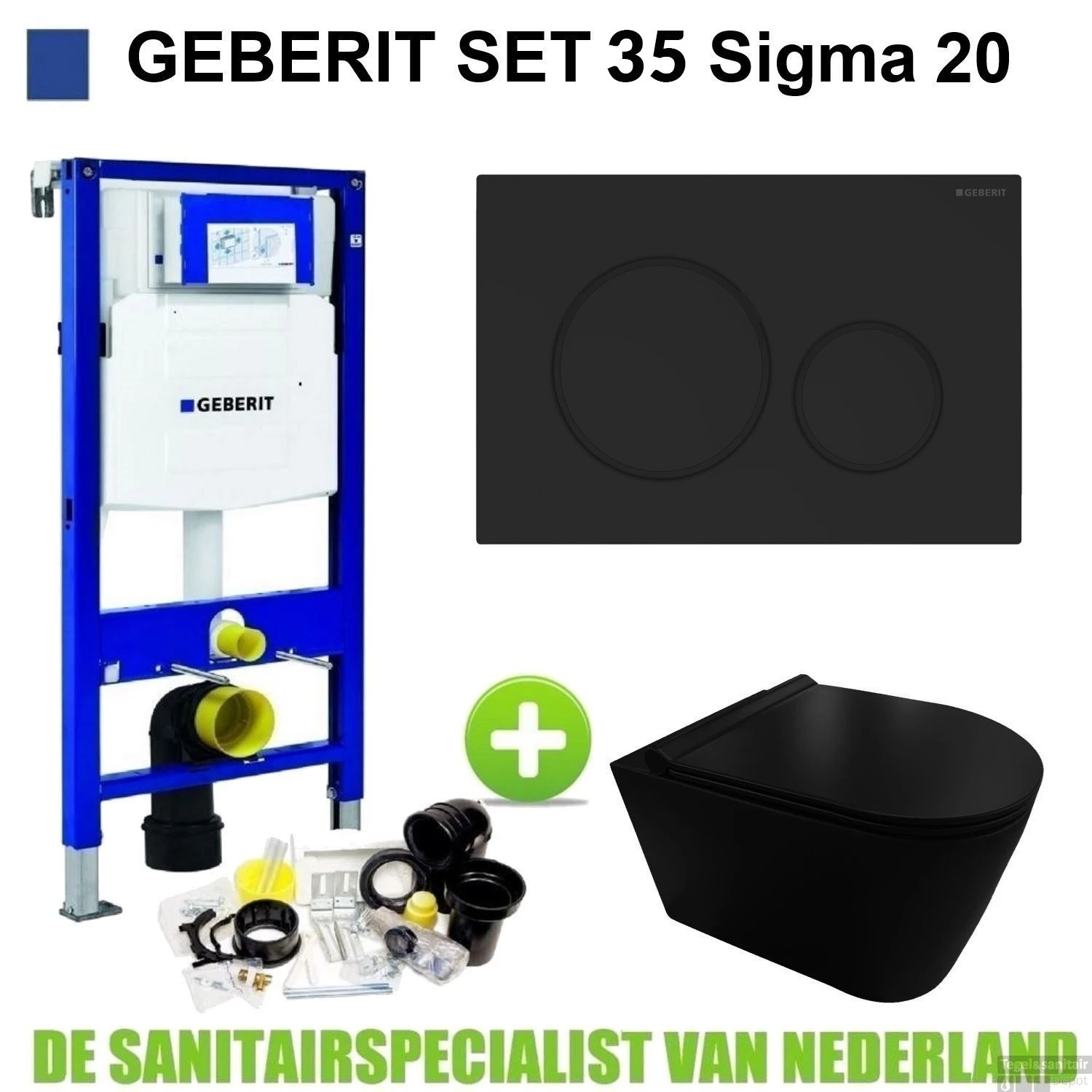 Geberit UP320 Toiletset Set35 Civita Black Rimless Met Sigma 20 Matzwarte Drukplaat 1 Geberit UP320 Toiletset Set35 Civita Black Rimless Met Sigma 20 Matzwarte Drukplaat