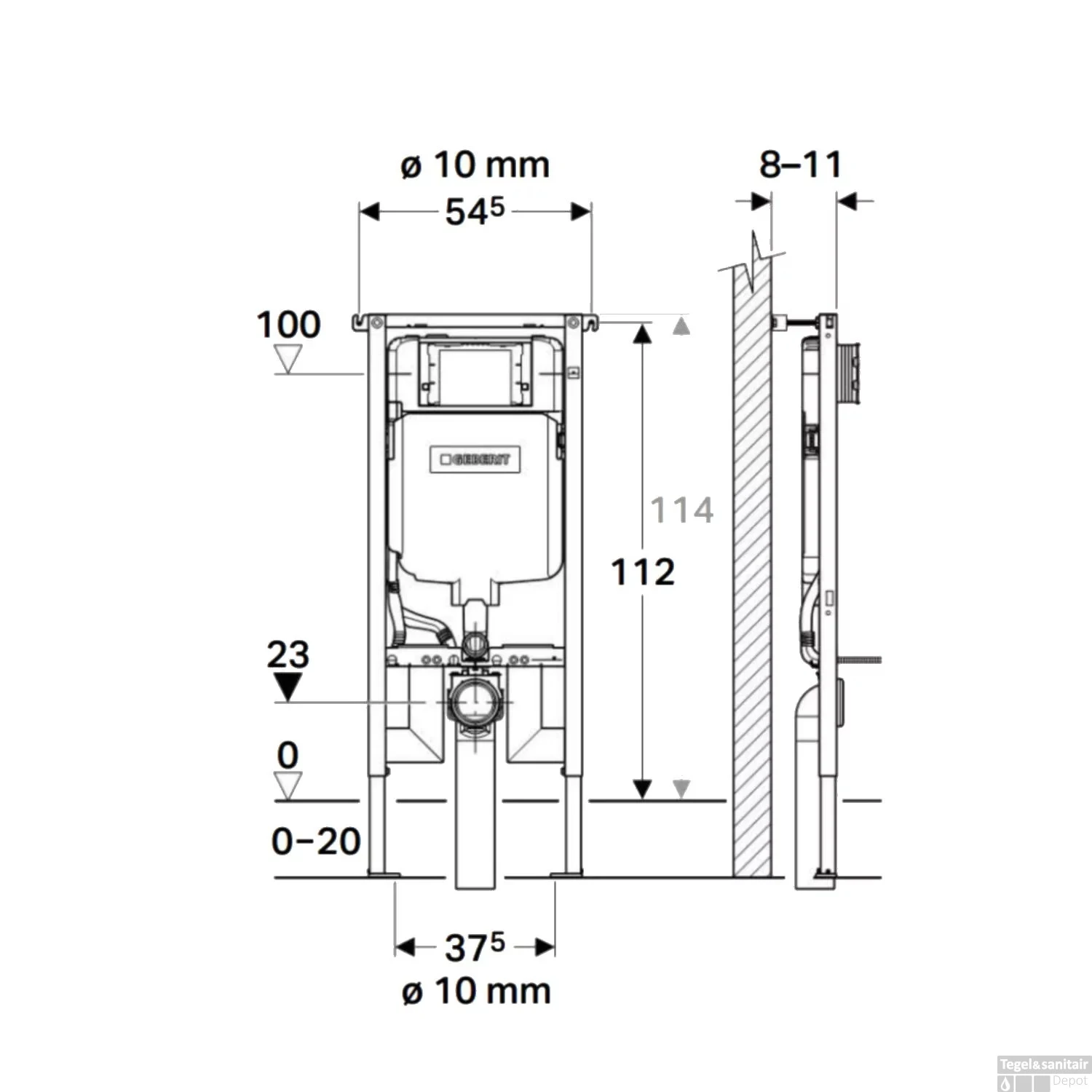 Geberit UP720 Toiletset Wandcloset Salenzi Civita Mat Legergroen Met Sigma 01 Drukplaat - Afbeelding 10