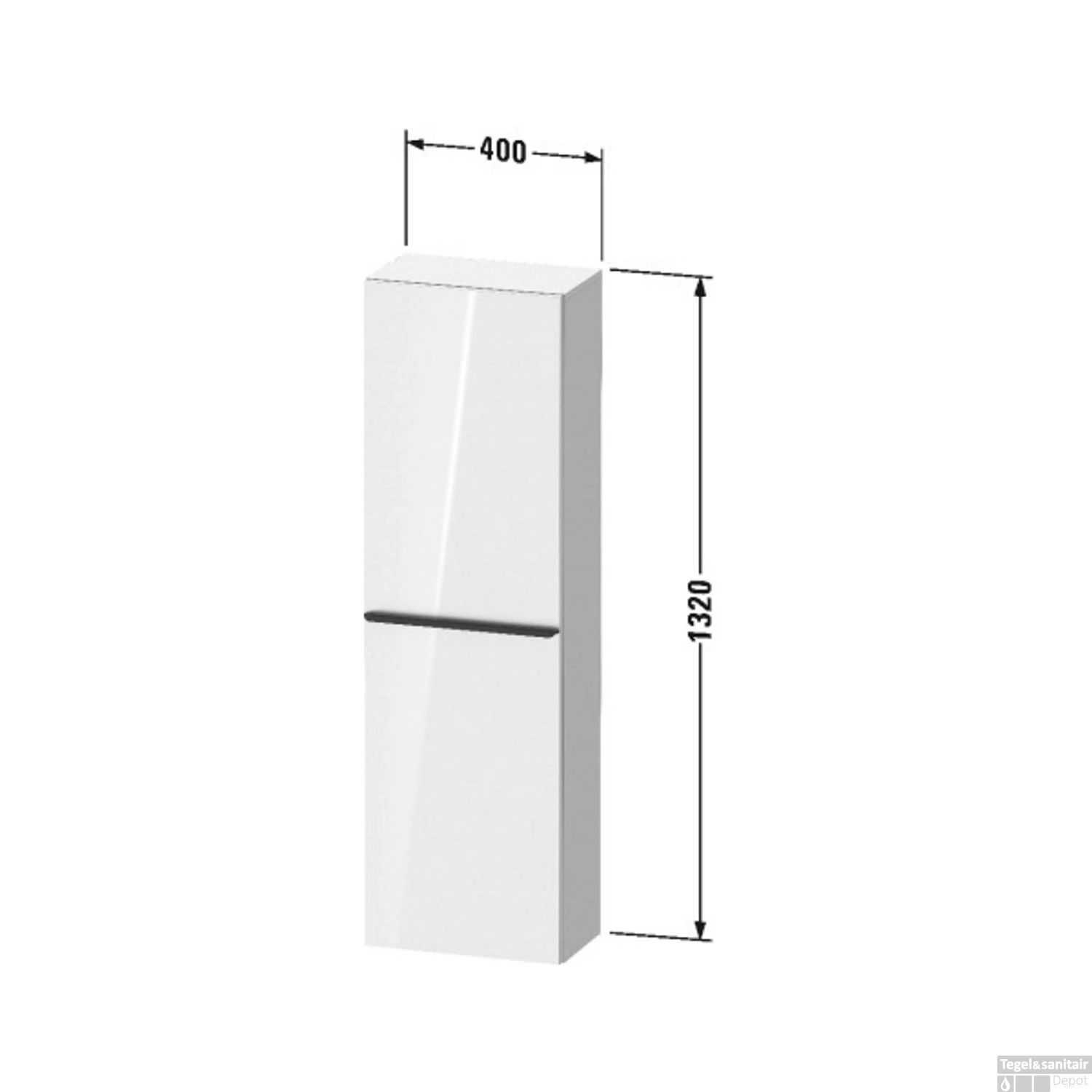 Hoge Kast Duravit D-Neo Kolomkast Wand 132 Cm Rechtsdraaiend Mat Natuur Eiken - Afbeelding 3