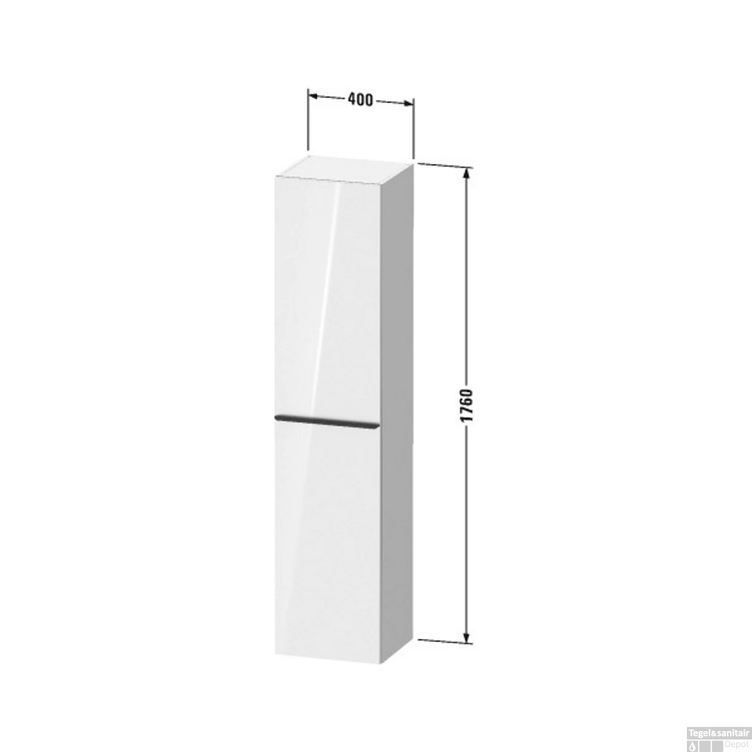 Hoge Kast Duravit D-Neo Kolomkast Wand 176 Cm Rechtsdraaiend Mat Betongrijs - Afbeelding 3