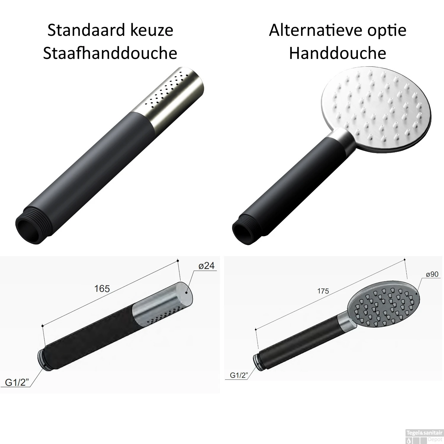 Complete Regendoucheset Hotbath Cobber Thermostatisch Opbouwset Met Doucheslang En Handdouche 3 Complete Regendoucheset Hotbath Cobber Thermostatisch Opbouwset Met Doucheslang En Handdouche - Afbeelding 3